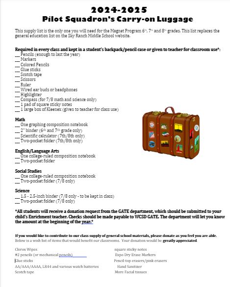 24-25 Supply List